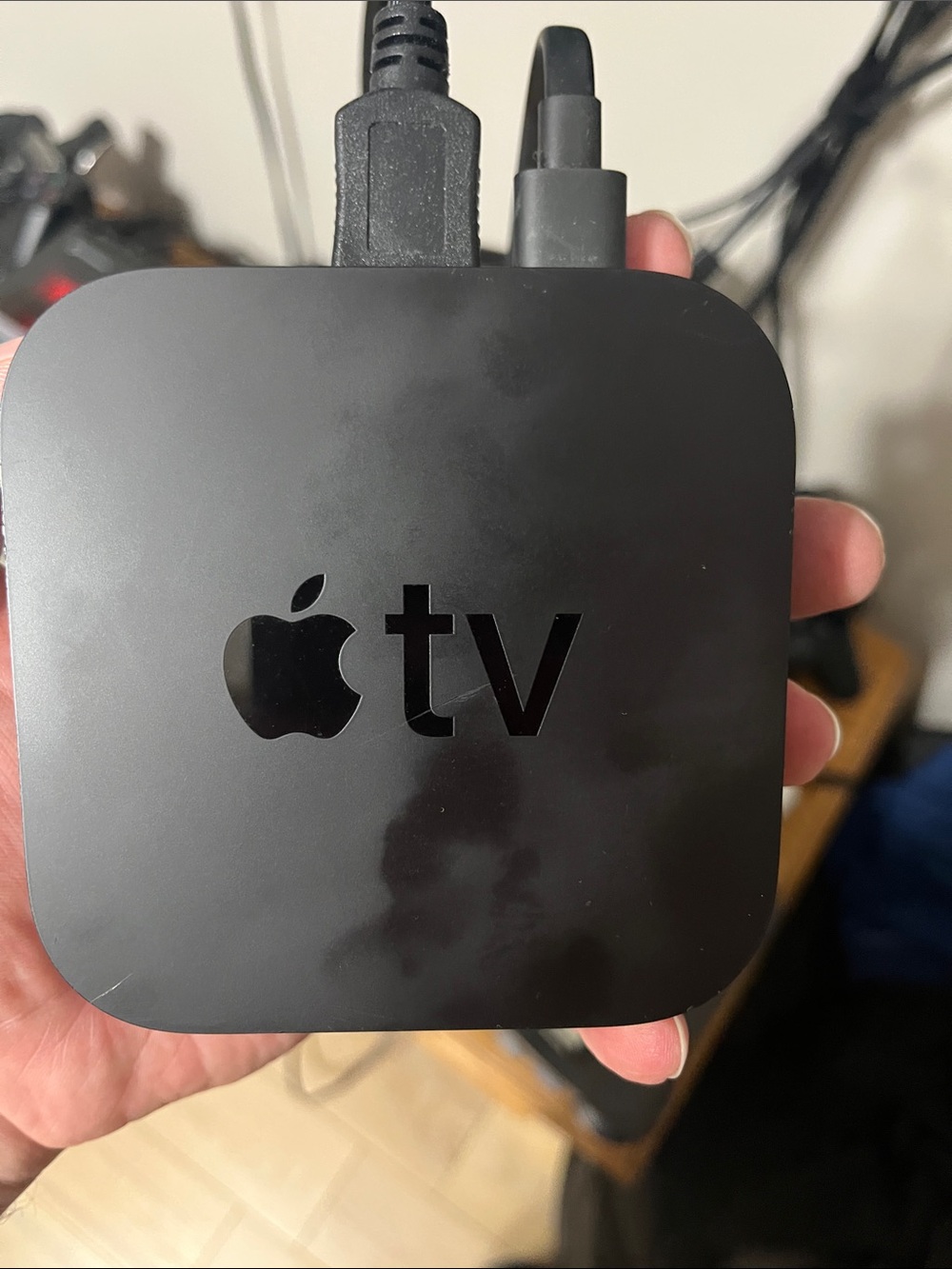 Apple Black Streaming Media Player with Apple Logo